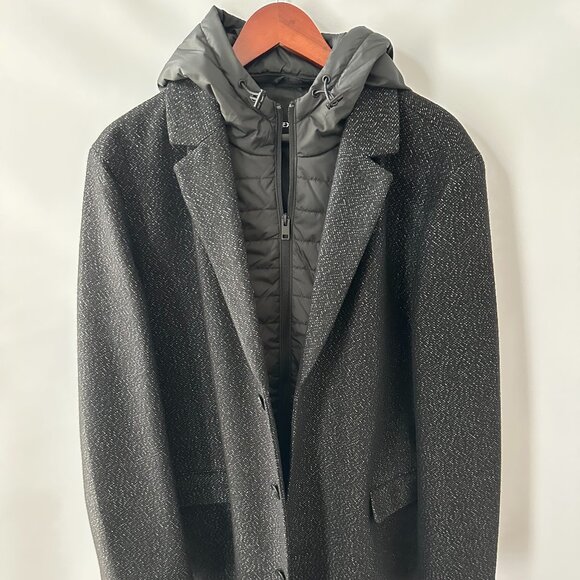 Black & Grey Express XL Men's Jacket with zip-in hooded bib - Picture 3 of 13